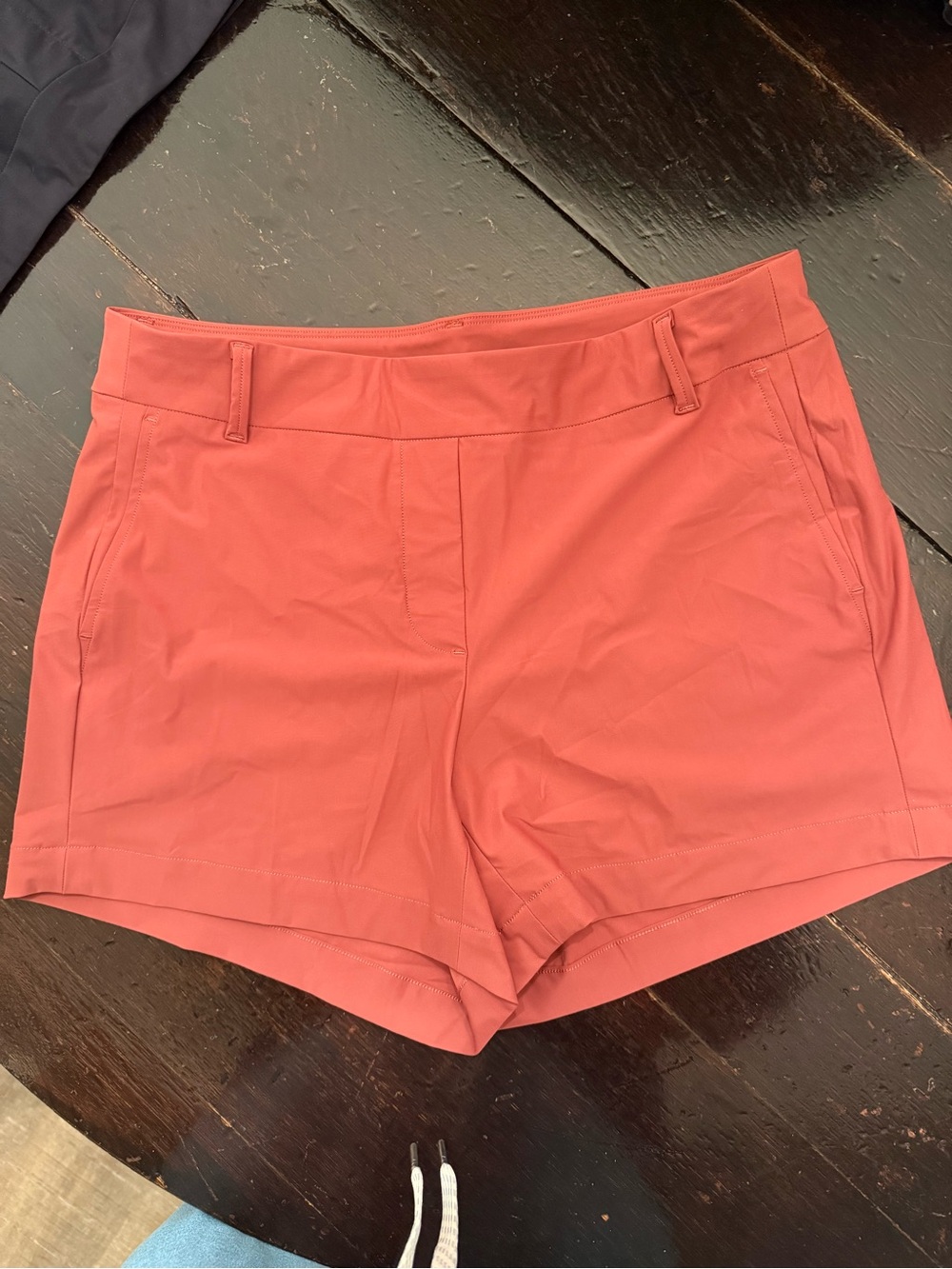 SPANX Brick Red High-Waist Stretch Shorts